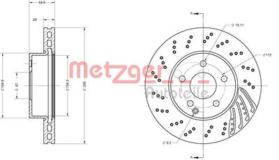 6110453 METZGER Тормозной диск