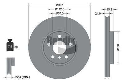 BDS1436HC BENDIX Braking Тормозной диск