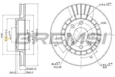 CD6206V BREMSI Тормозной диск