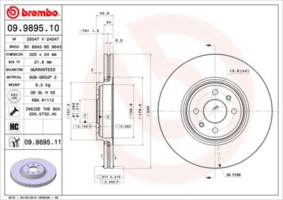 09989511 BREMBO Тормозной диск