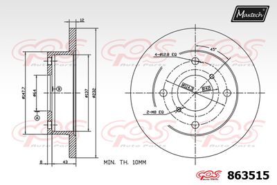 863515 MAXTECH Тормозной диск