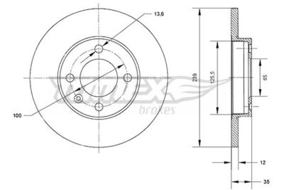 TX7038 TOMEX Brakes Тормозной диск