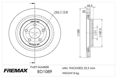 BD1089 FREMAX Тормозной диск