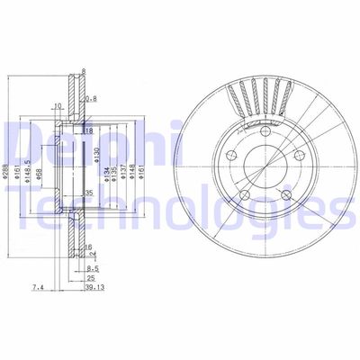 BG2745C DELPHI Тормозной диск