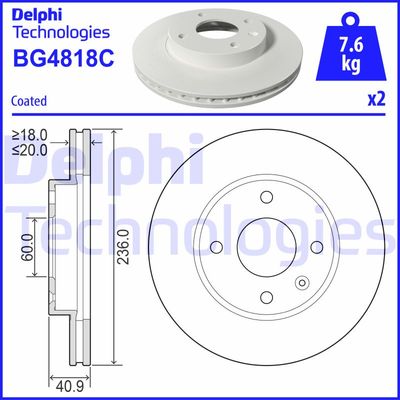 BG4818C DELPHI Тормозной диск