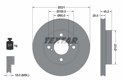 92309403 TEXTAR Тормозной диск