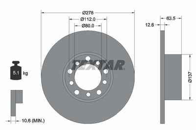 92009500 TEXTAR Тормозной диск