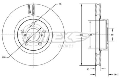 TX7274 TOMEX Brakes Тормозной диск