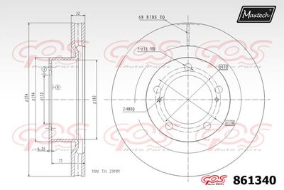 861340 MAXTECH Тормозной диск