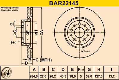 BAR22145 BARUM Тормозной диск