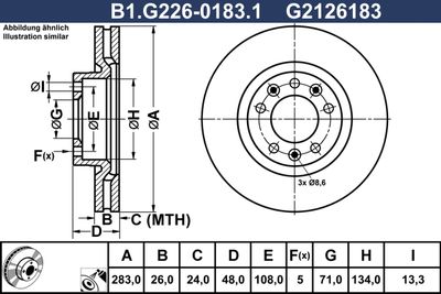 B1G22601831 GALFER Тормозной диск