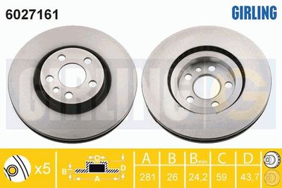 6027161 GIRLING Тормозной диск