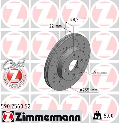 590256052 ZIMMERMANN Тормозной диск