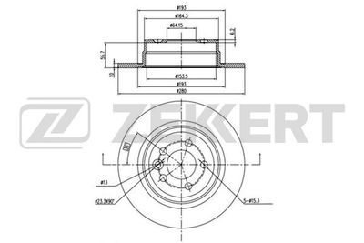 BS5808 ZEKKERT Тормозной диск