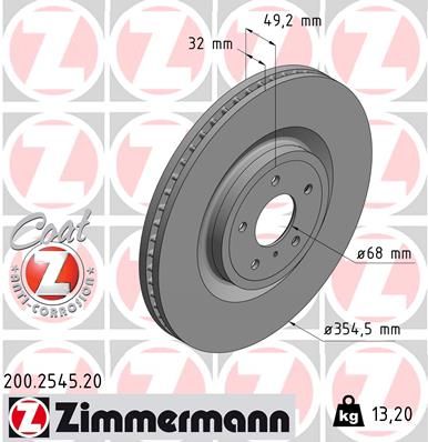 200254520 ZIMMERMANN Тормозной диск