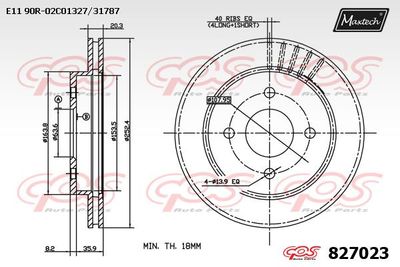 827023 MAXTECH Тормозной диск