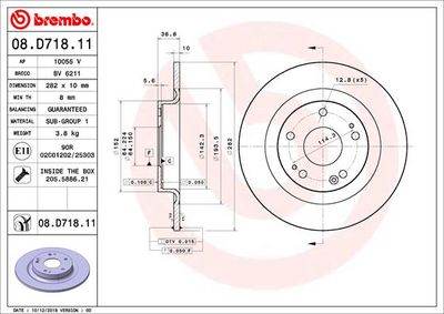 08D71811 BREMBO Тормозной диск