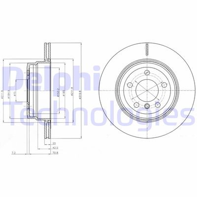 BG4168 DELPHI Тормозной диск