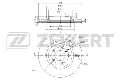 BS6133 ZEKKERT Тормозной диск