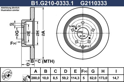 B1G21003331 GALFER Тормозной диск
