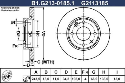 B1G21301851 GALFER Тормозной диск