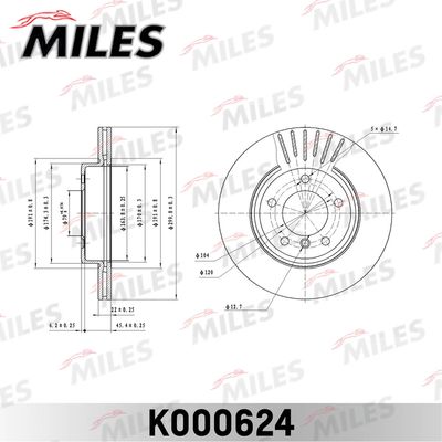 K000624 MILES Тормозной диск