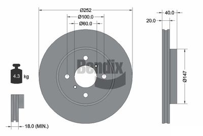 BDS1564 BENDIX Braking Тормозной диск