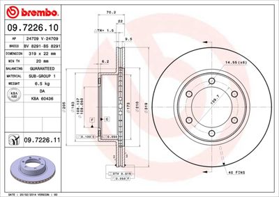 09722610 BREMBO Тормозной диск