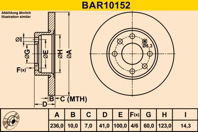 BAR10152 BARUM Тормозной диск