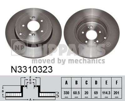 N3310323 NIPPARTS Тормозной диск