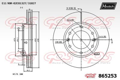 865253 MAXTECH Тормозной диск