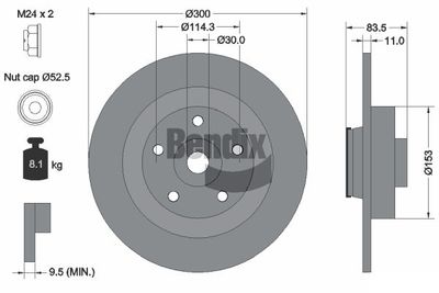 BDS1285 BENDIX Braking Тормозной диск