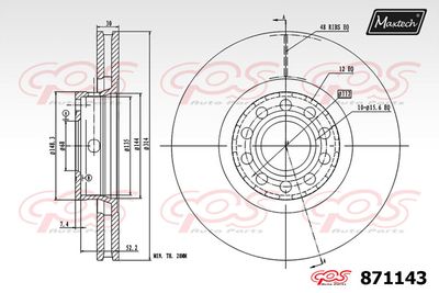 871143 MAXTECH Тормозной диск