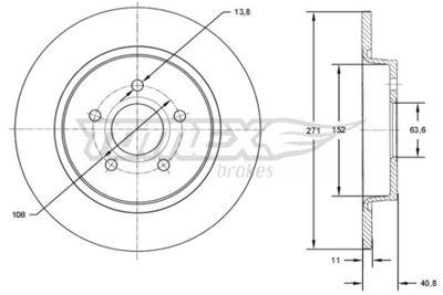 TX7298 TOMEX Brakes Тормозной диск