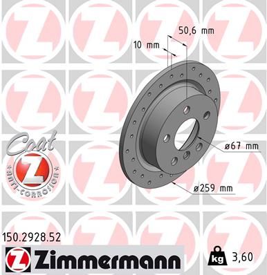 150292852 ZIMMERMANN Тормозной диск