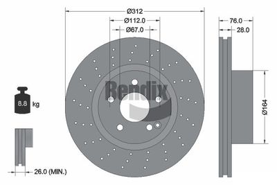 BDS1742HC BENDIX Braking Тормозной диск