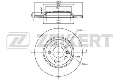 BS5966 ZEKKERT Тормозной диск