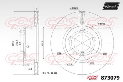 873079 MAXTECH Тормозной диск