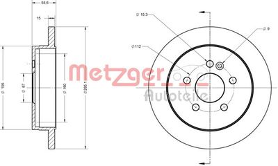 6110491 METZGER Тормозной диск