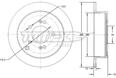 TX7149 TOMEX Brakes Тормозной диск