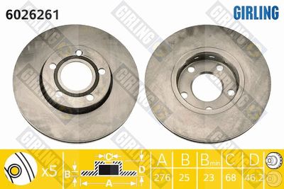 6026261 GIRLING Тормозной диск