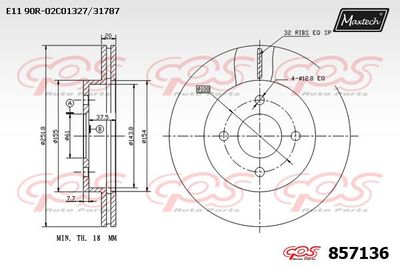 857136 MAXTECH Тормозной диск