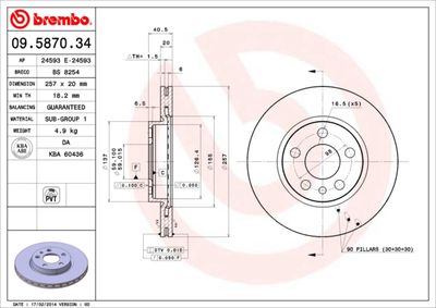 09587034 BREMBO Тормозной диск