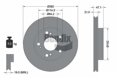 BDS1814 BENDIX Braking Тормозной диск