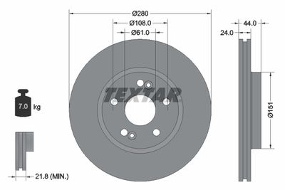 92113803 TEXTAR Тормозной диск