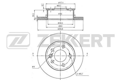 BS5096 ZEKKERT Тормозной диск