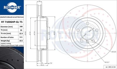 RT71006HPGLT5 ROTINGER Тормозной диск