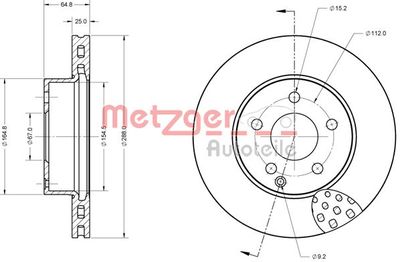 6110327 METZGER Тормозной диск