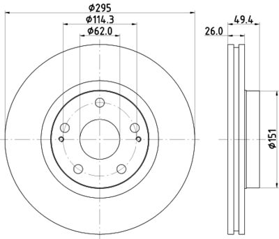 8DD355114671 HELLA PAGID Тормозной диск