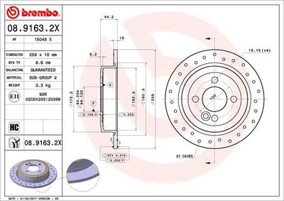 0891632X BREMBO Тормозной диск